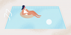 Pauză în piscină