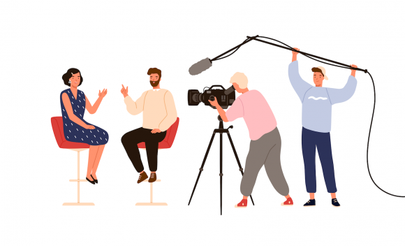 Celebritatea, într-o imagine - cameraman și invitați