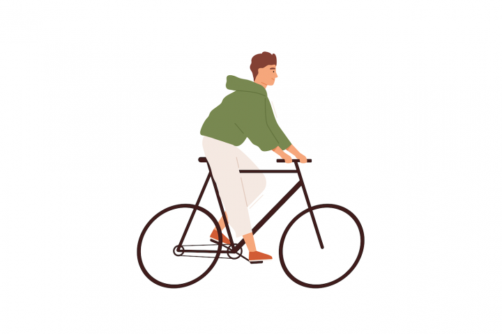 Bărbat pe bicicletă